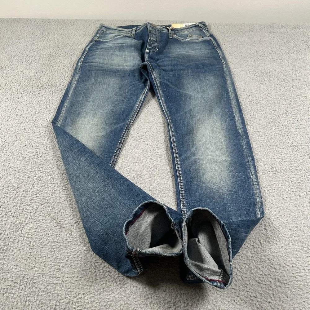 Jetlag Jeans Mens 32 Blue‎ Medium Wash Skinny Stretch Distressed Denim Jeans